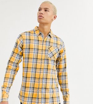 Приталенная рубашка в клетку с карманом Tall-Желтый Soul Star