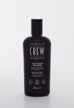 Шампунь American Crew для седых волос, daily silver shampoo, 250 мл. Цвет: прозрачный