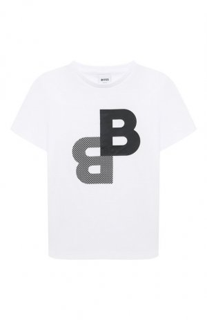 Хлопковая футболка BOSS. Цвет: белый