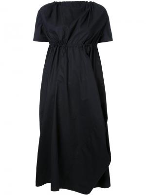 Платье миди с драпировкой Assin. Цвет: чёрный