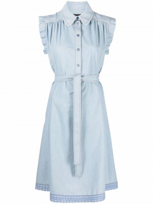 Джинсовое платье на пуговицах Boutique Moschino. Цвет: синий