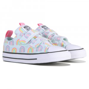 Детские низкие кеды Chuck Taylor All Star 2V для малышей , цвет chance of rain/pink rainbow Converse