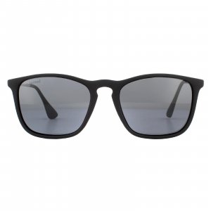 Прямоугольные черные дымчатые поляризованные солнцезащитные очки Rubbertouch Black montana, черный Montana