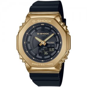Наручные часы CASIO G-Shock GM-S2100GB-1A, черный, золотой. Цвет: черный