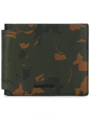 Бумажник с камуфляжным принтом Lanvin. Цвет: зелёный