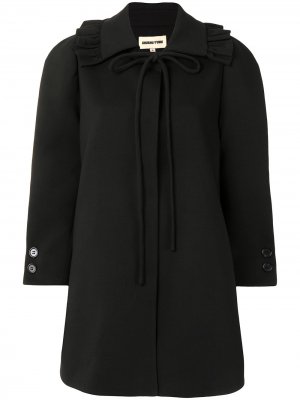 Пальто с оборками SHUSHU/TONG. Цвет: черный