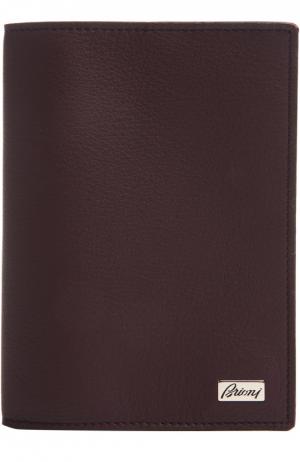 Кожаная обложка для паспорта Brioni. Цвет: бордовый