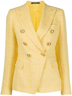 Двубортный пиджак Jalycia Tagliatore. Цвет: желтый