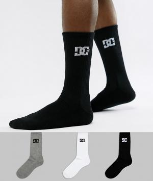 3 пары носков с логотипом DC Shoes. Цвет: мульти