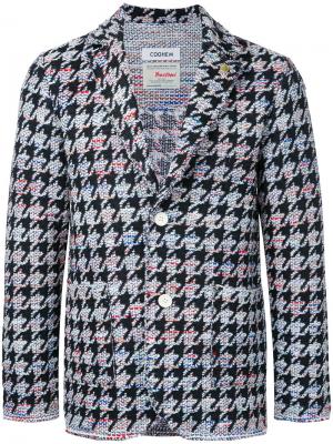 Твидовый пиджак с узором в ломаную клетку COOHEM. Цвет: чёрный