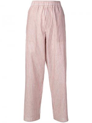 Пижамные брюки в полоску Cristaseya. Цвет: коричневый