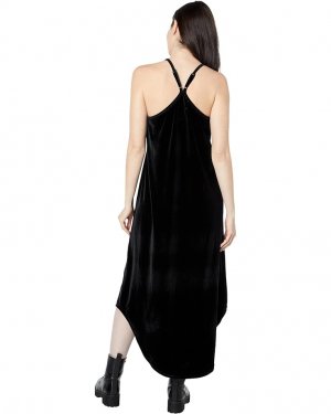 Платье Stretch Velvet Midi Dress, реальный черный Chaser