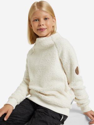 Джемпер флисовый для девочек , Бежевый, размер 158 Outventure. Цвет: бежевый