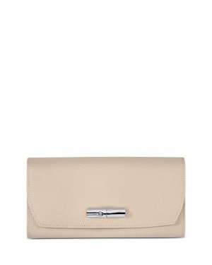 Кожаный кошелек Roseau Continental , цвет Ivory/Cream Longchamp