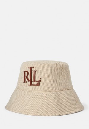 Панама CROSS BUCKET HAT , цвет natural/dark natural Lauren Ralph