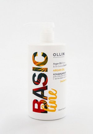 Кондиционер для волос Ollin BASIC LINE сияния и блеска с аргановым маслом, 750 мл. Цвет: прозрачный