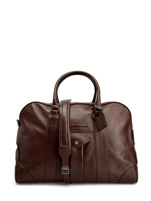 Дорожная сумка Street в стиле ретро из мягкой зернистой кожи BRUNELLO CUCINELLI. Цвет: коричневый