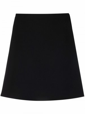 Атласная мини-юбка с завышенной талией Versace. Цвет: черный