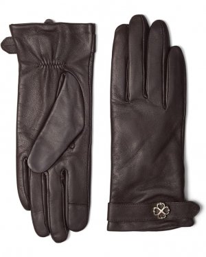 Перчатки Spade Flower Buckle Gloves, цвет Brown Stone Kate New York