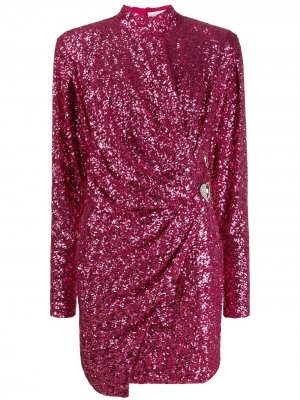 Платье мини с длинными рукавами Silvia Astore. Цвет: розовый