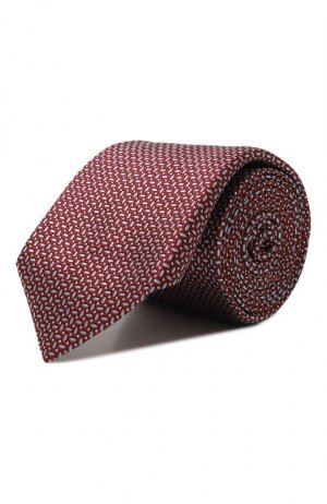Шелковый галстук Zilli. Цвет: бордовый