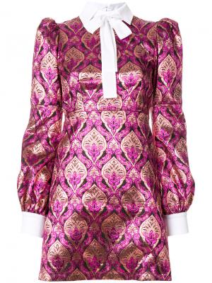 Жаккардовой платье Mariacarla Alcoolique. Цвет: розовый и фиолетовый