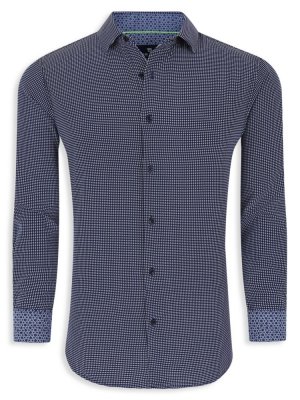 Рубашка-платок приталенного кроя на пуговицах , темно-синий Tom Baine