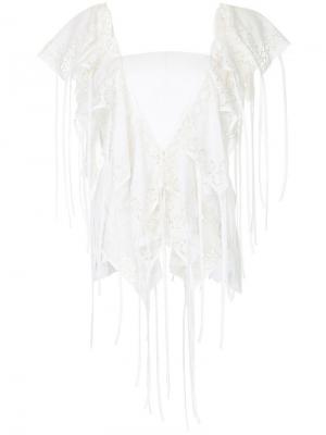 Асимметричная приталенная блузка Kitx. Цвет: белый