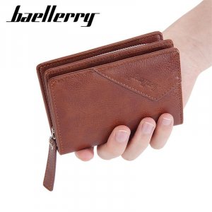 Мужские модные кошельки на молнии классический дизайн визитница винтажный короткий кошелек портмоне Baellerry