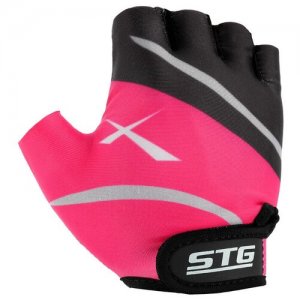 Перчатки велосипедные , размер S, цвет чёрный/розовый STG