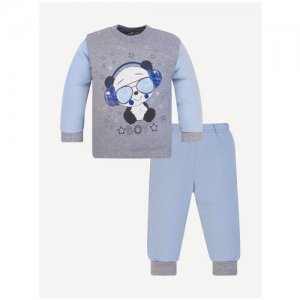 Комплект одежды  для мальчиков, свитшот и брюки, пояс на резинке, размер 86, синий, серый Утенок. Цвет: синий/серый