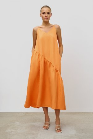 Платье женское B4623002 оранжевое 2XL Baon. Цвет: оранжевый