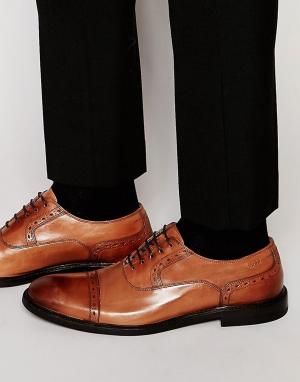 Туфли-оксфорды с отделкой на носке HUGO by Corbins Boss. Цвет: коричневый