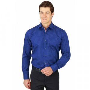 Рубашка, размер 46/182, синий GroStyle. Цвет: синий