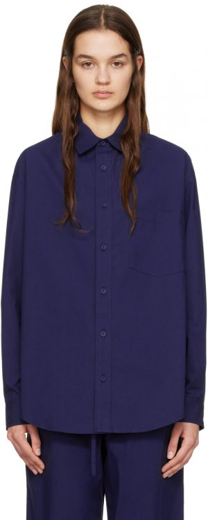 Темно-синяя свободная рубашка Matteau