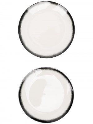 Комплект из двух фарфоровых тарелок Ann Deumelemeester X Serax. Цвет: белый