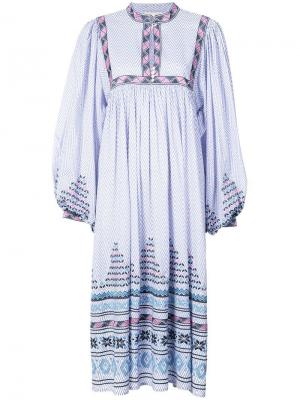 Платье с вышивкой Nora Figue. Цвет: розовый