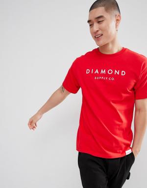 Красная футболка Stone Cut Diamond Supply. Цвет: красный