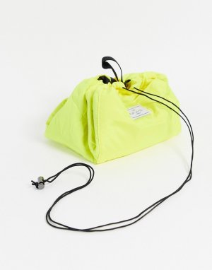 Неоново-желтая косметичка с затягивающимся шнурком Flat Lay Co.-Бесцветный Company