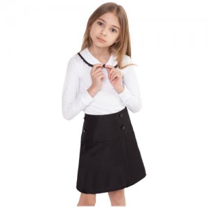 Школьная юбка , размер 32, черный Мануфактурная лавка. Цвет: черный