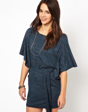 Платье мини с поясом Malia Gypsy 05. Цвет: темно-синий