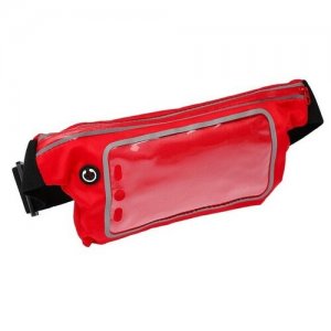 Спортивная сумка чехол на пояс LuazON, управление телефоном, отсек молнии, красная Luazon. Цвет: красный