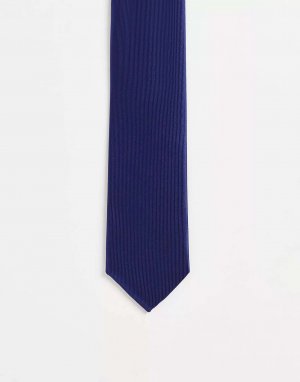 Темно-синий однотонный атласный галстук Gianni Feraud