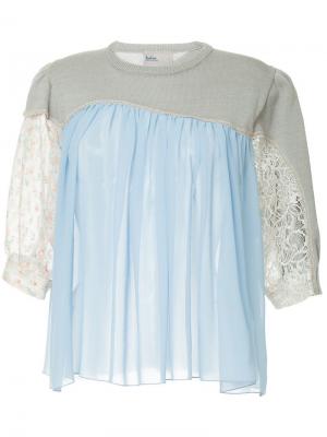 Блузка с панелями Kolor. Цвет: синий