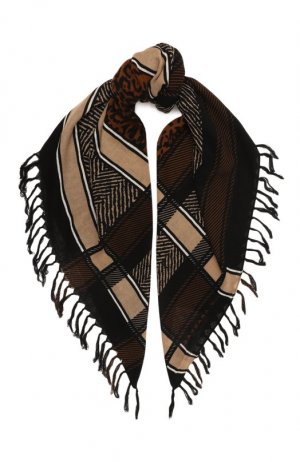Шерстяной шарф Barbara Bui. Цвет: коричневый