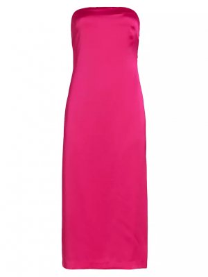 Атласное платье миди без бретелек Lisa , цвет paradise pink Ramy Brook