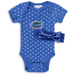 Боди Royal Florida Gators Hearts для новорожденных и младенцев комплект с повязкой на голову Unbranded