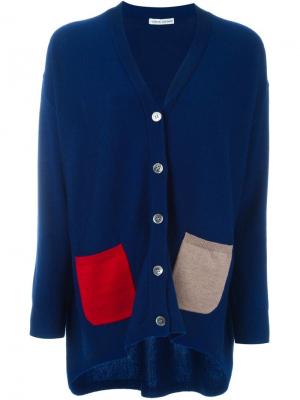 Кардиган с контрастными карманами Tsumori Chisato. Цвет: синий