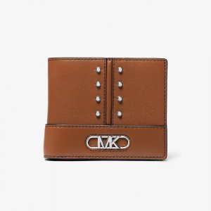 Бумажник Astor Studded Leather, коричневый Michael Kors