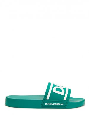 Зеленые мужские тапочки с логотипом Dolce&Gabbana
